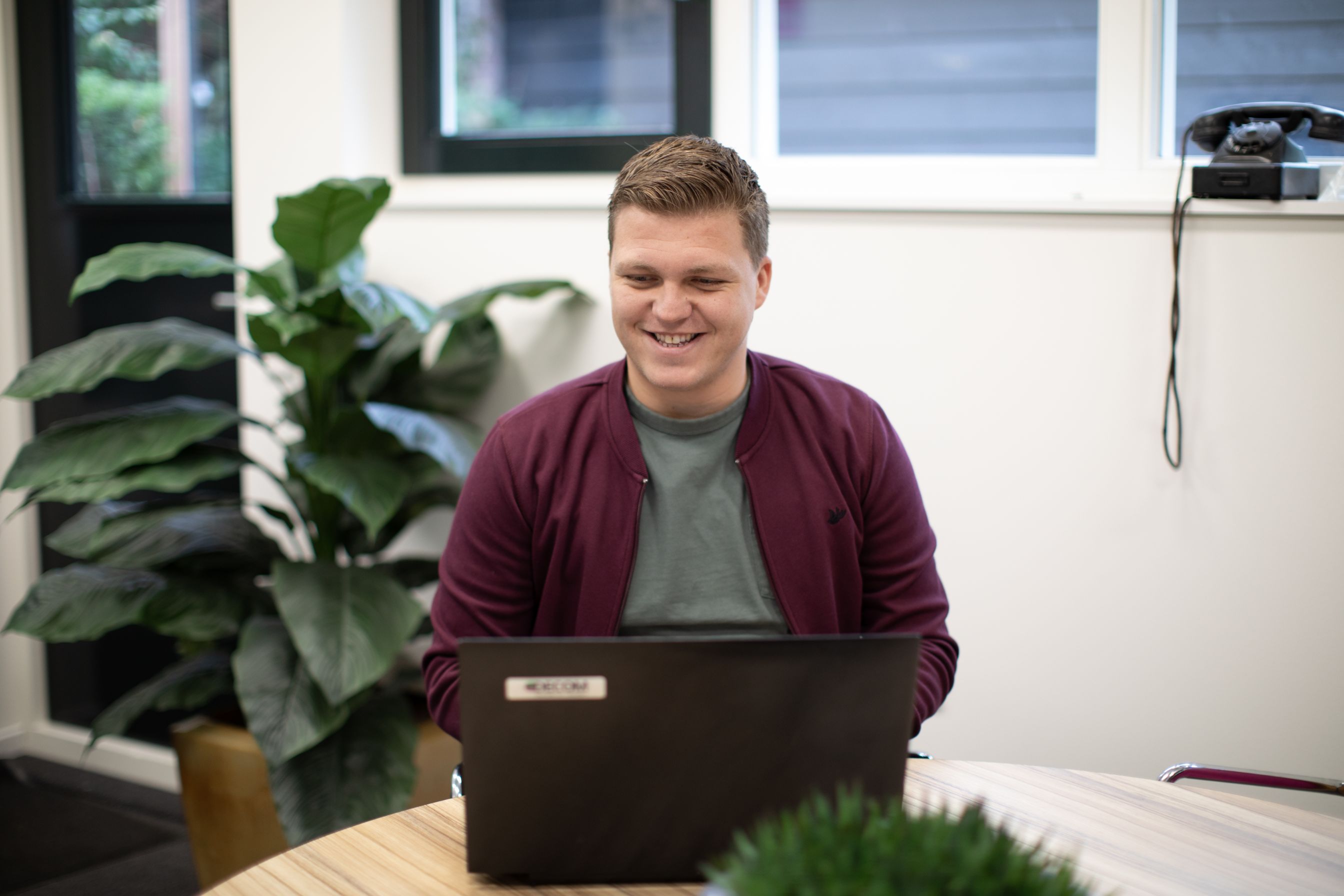 Fabian aan het werk
